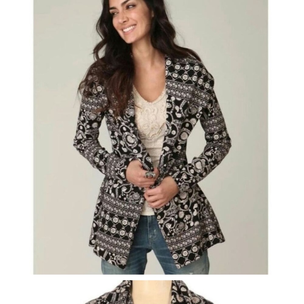 Free People Floral Cozy Vintage Coat Jacket